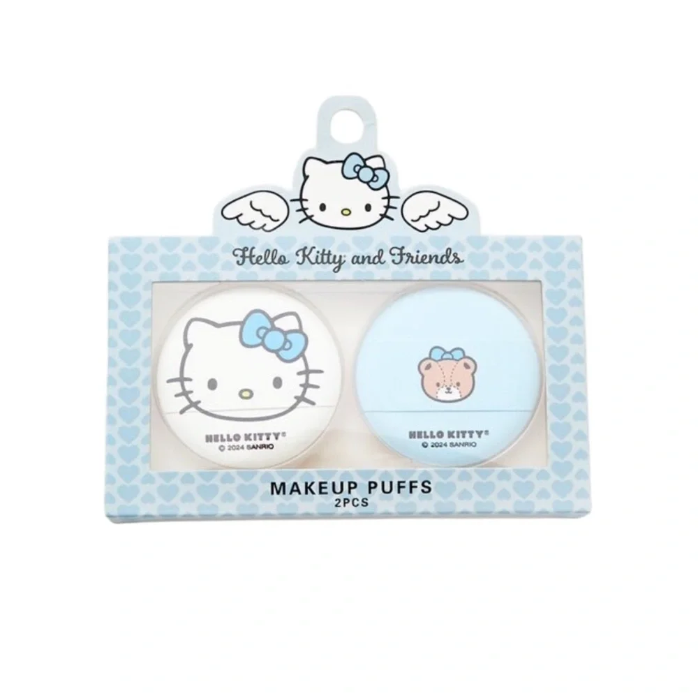 Hello Kitty Blue & White Makeup Puffs Set - 2 Pack
